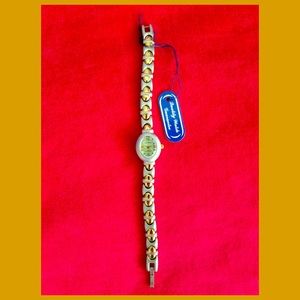 Vintage 90s Paul Jardin Ladies Silver & Gold Link Wristwatch NWT